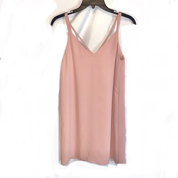 Topshop Blush Pink Size 2P Lined Spaghetti Strap Slip Dress Wedding Guest - Picture 1 of 7